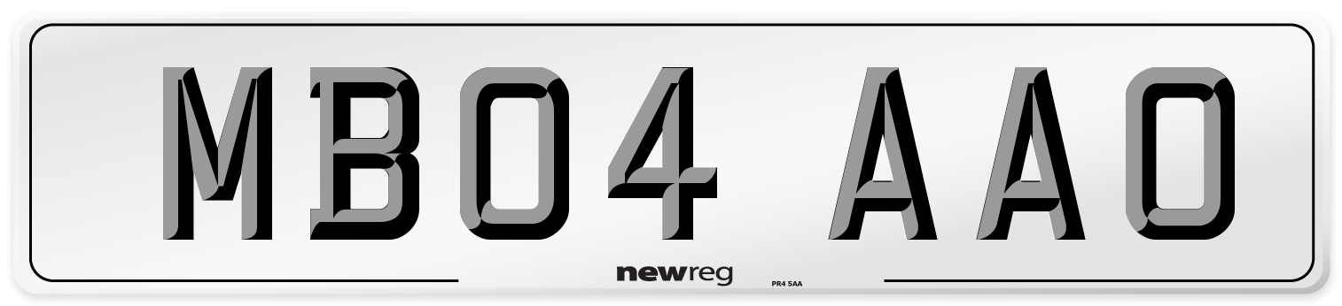 MB04 AAO Number Plate from New Reg